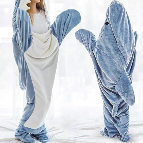 PALAY® Shark Blanket Pajamas for Women Men Adult Warm Fleece Soft Plush Wearable Hoodie Onesie Sleeping Bag Party Halloween Costumes L Suit for 155-168cm Height 40-57 kg 3 PCS PALAY® Shark Blanket Pajamas for Women Men Adult Warm Fleece Soft Plush Wearable Hoodie Onesie Sleeping Bag Party Halloween Costumes L Suit for 155-168cm Height 40-57 kg 3 PCS